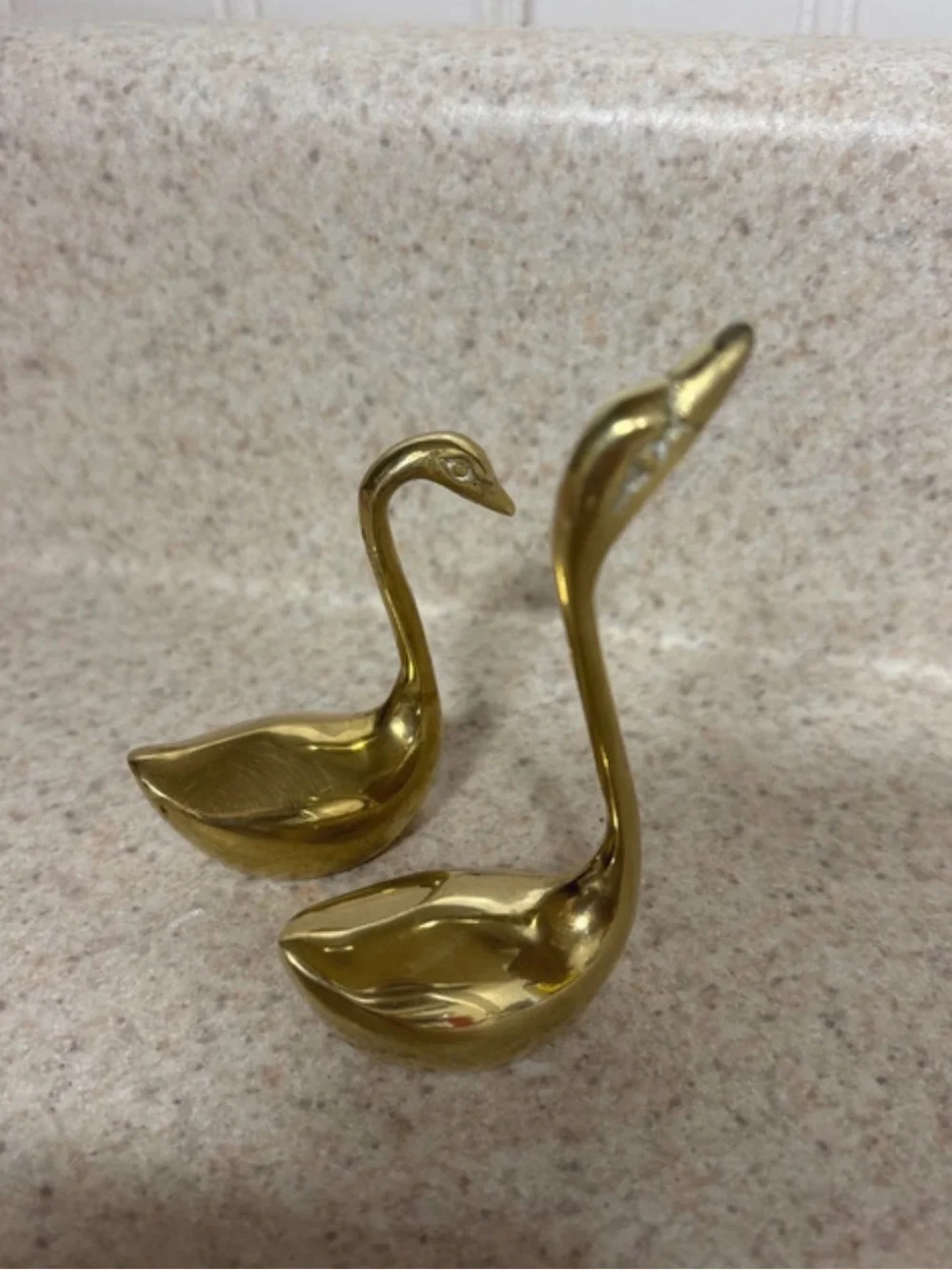 Brass Swan Figurines - Gold Home Wall Decor